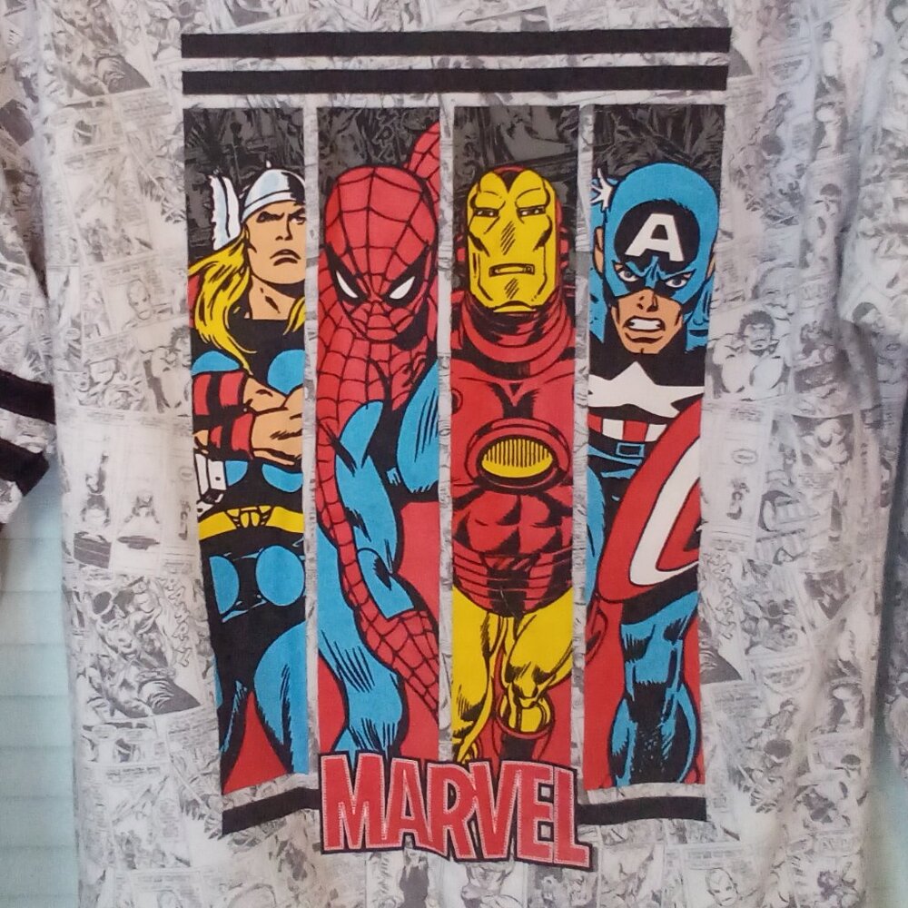 UNIVERSAL STUDIOS MARVEL COMIC FULL ZIP HOODIE SWEATSHIRT COTTON BLEND GREY SM